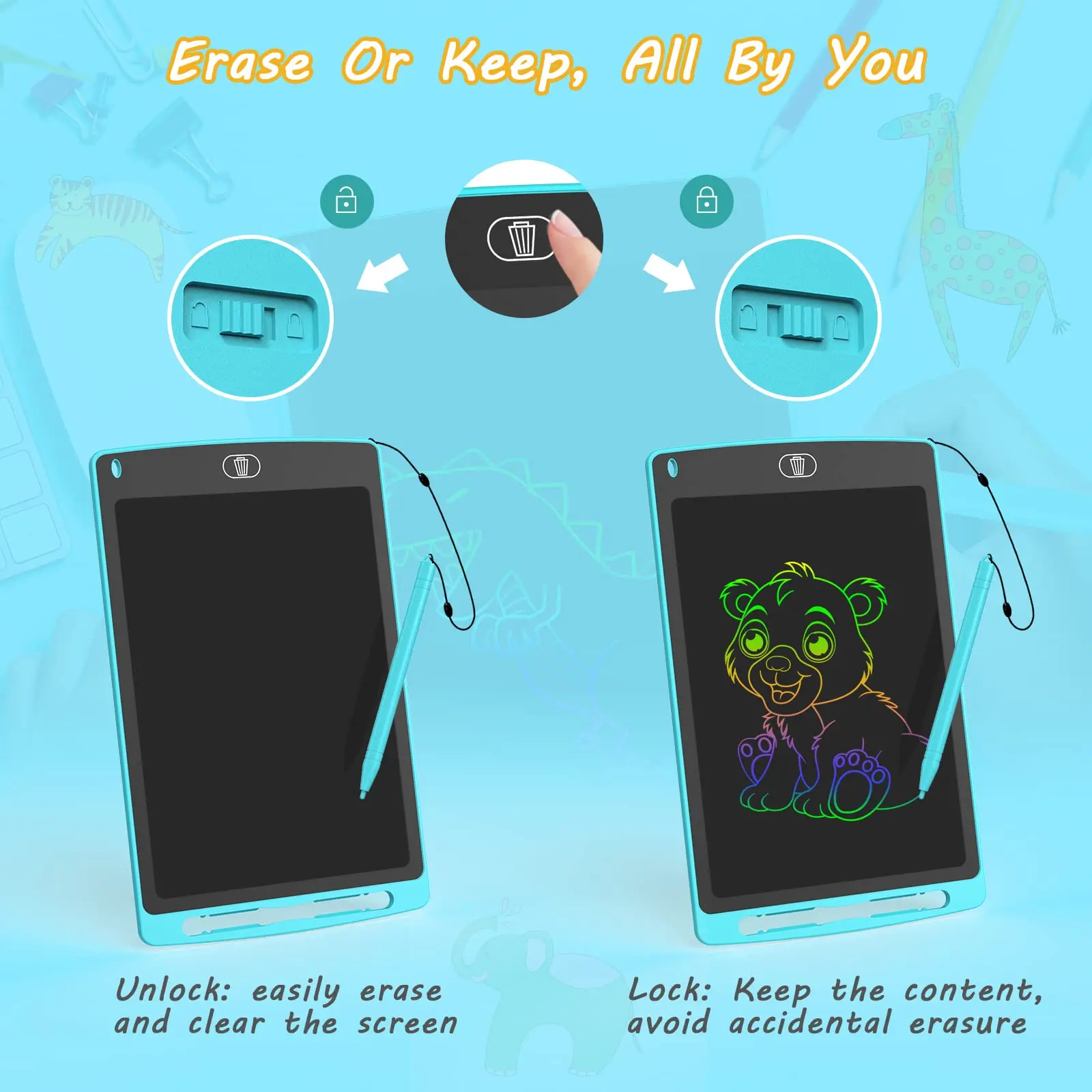 Lcd drawing tablet children's 8.5 inch LCD screen electronic writing board handwriting pad stylus pad