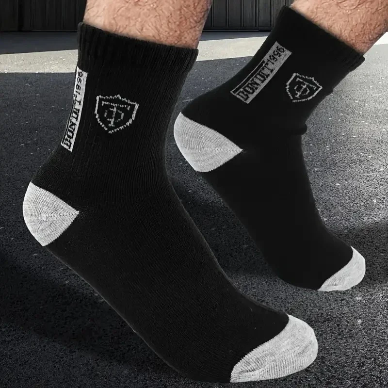 Men's Mid Calf Socks 2/5/10 Pairs Autumn Winter Comfort Breathability Suitable Outdoor Sports Daily Business Wear All Seasons