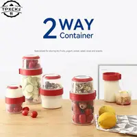 Fresh-keeping Food Container Fruit Salad Yogurt Box Kitchen Container For Cereals Double-layered Portable Travel Storage Jars 1