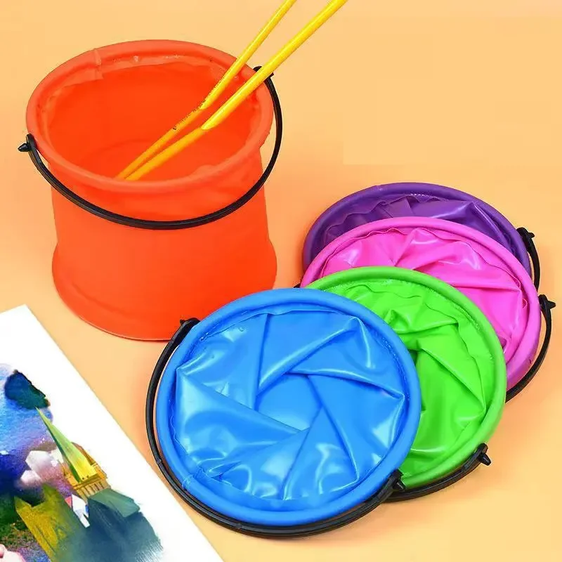 Beach Sand Play Bucket Toy Folding Collapsible Portable Bucket Gardening Tool Outdoor Pool Play Tools Toy Kid Child Summer Favor 2