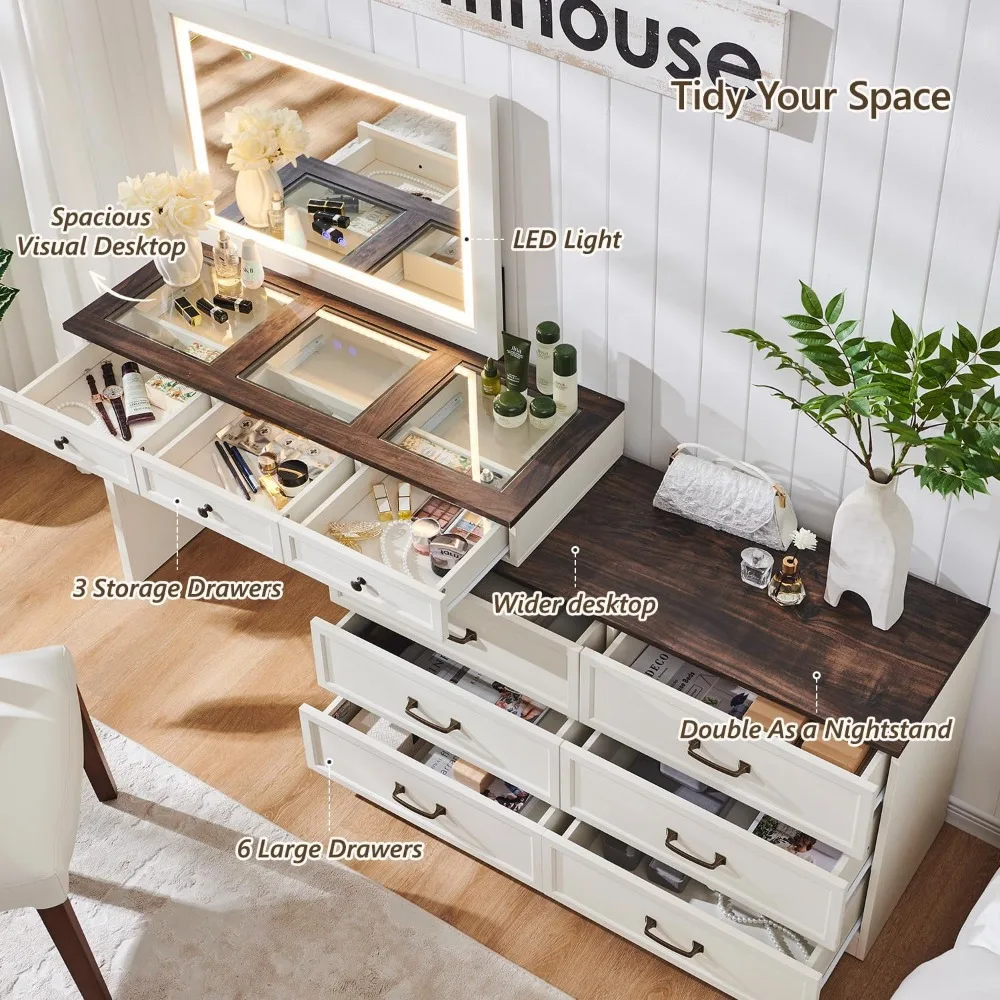 69" Farmhouse Vanity Desk 6