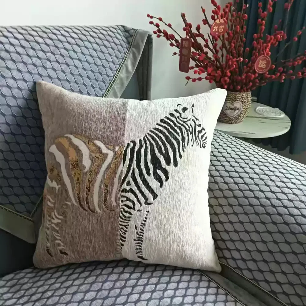 Chenille-Jacquard-Nickerchenkissen, gemütliches Schlaf-Nackenkissen, Kopfstützen-Überwurfkissen für Zuhause, Sofa, Nachttisch – Auto-Lenden-Rückenkissen – Detail 16