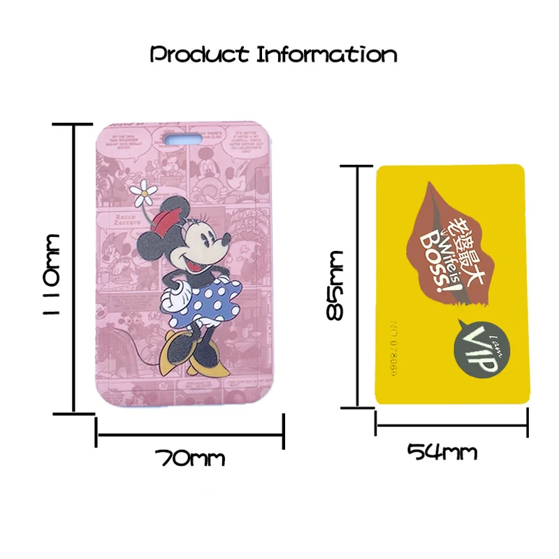 Mickey Minnie ID Badge Holder Pendant Hand Strap Donald Daisy Door