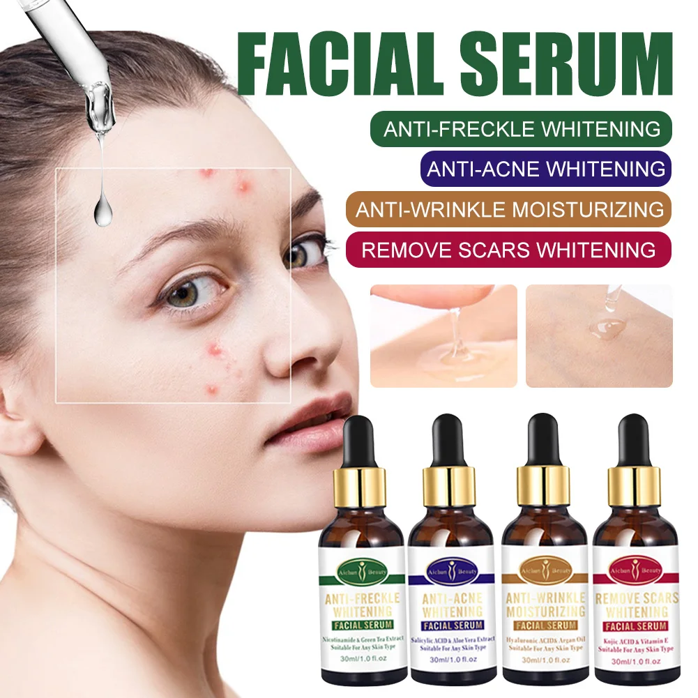 30ML Face Serum Anti Aging Anti Wrinkles Lighten Acne Marks Scars Brighten Skin Facial Essence Skin