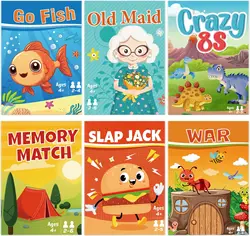 6 - in - 1 Fun & Educational Card Games for Kids - Perfect for Family Game Night & Holiday Gifts (6IN1)