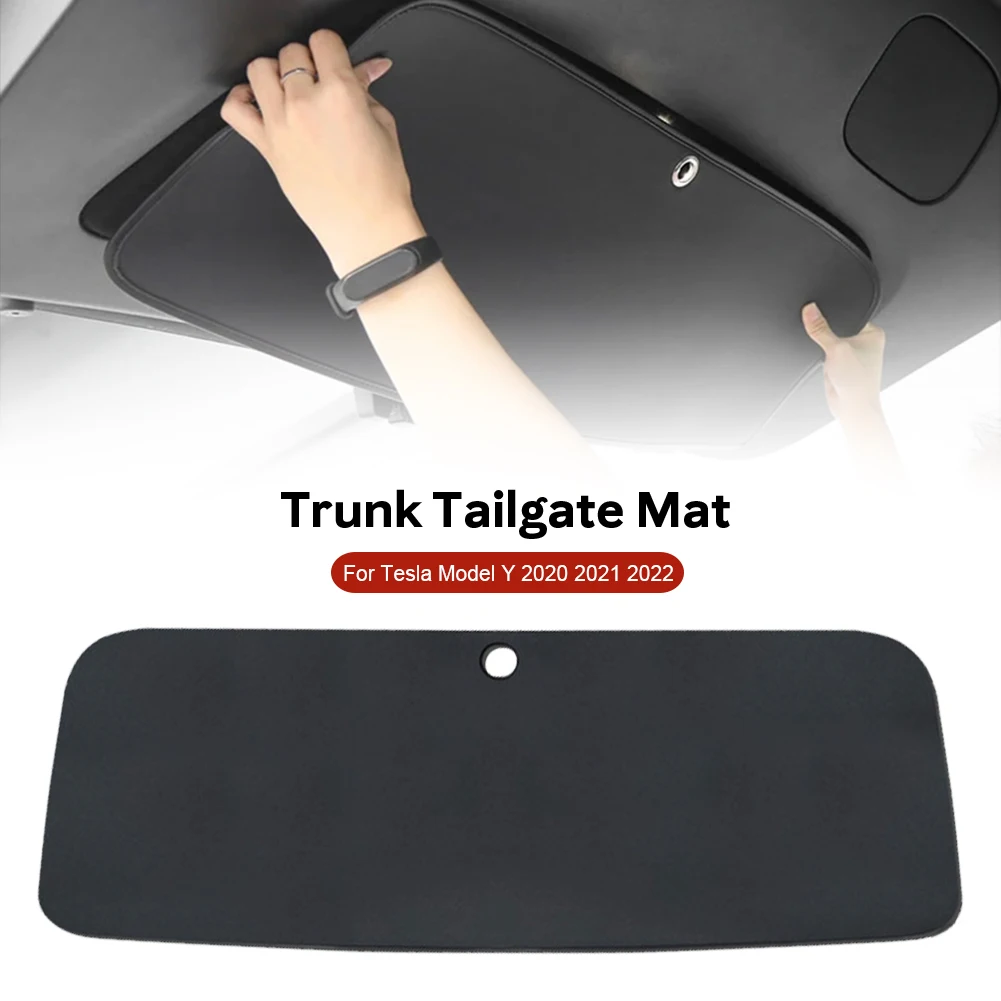 

For Tesla Model Y Trunk Tailgate Mat TPE Leather Trunk Door Protector Anti-Scratch Protective Pad For ModelY 2019 2020 2021 2022