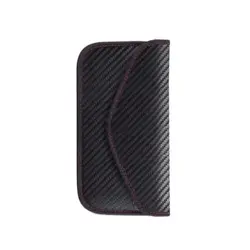 Anti - Theft RFID Blocking Carbon Fiber Key Fob Pouch - Black (Large)
