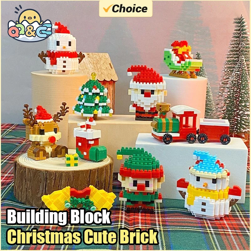 Plastic Christmas Building Blocks Santa Claus Puzzle Toy
