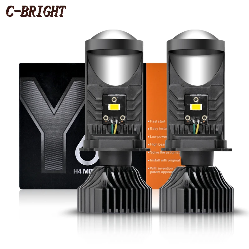 

Y6 H4 LED Projector Mini Lens Auto H4 LED Headlight Automobile High Beam Low Beam 80000LM 6000K Turbo Fan Car Light Lamps