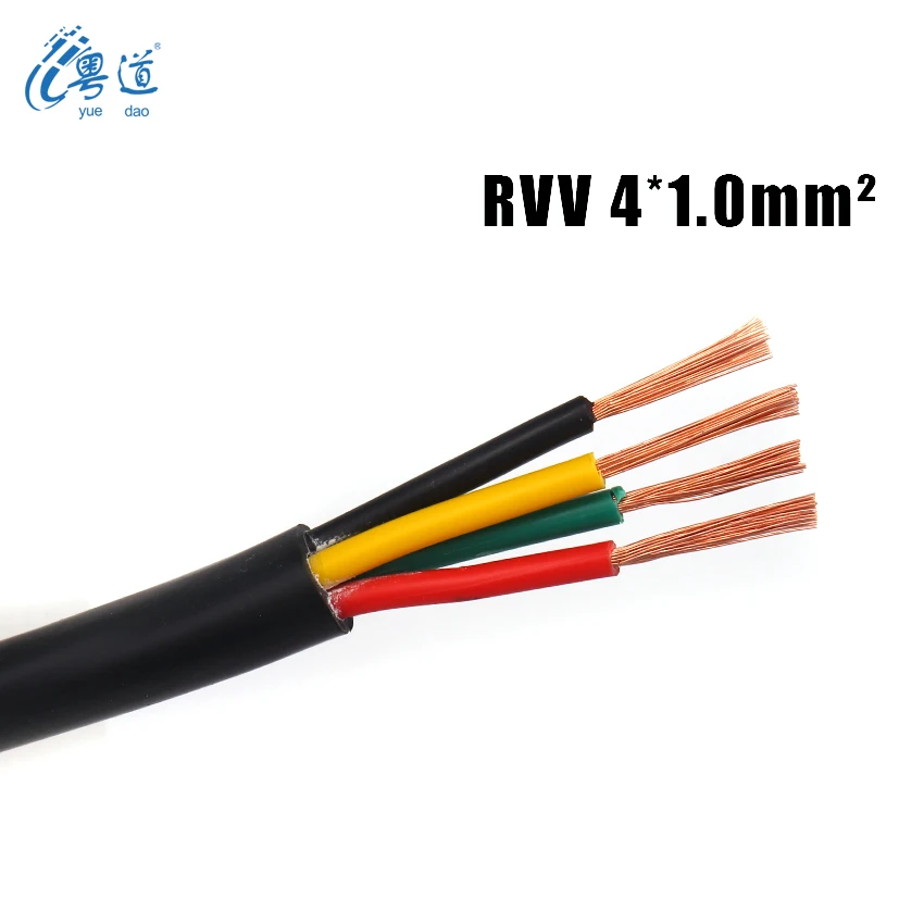 PVC 재킷 외장 PE 절연 구리 코어 베어 4 코어 4x1mm rvv 통신 전원 케이블용, 공장 가격