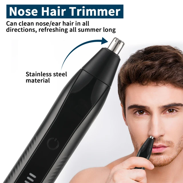 Nose Hair Trimmer Eyebrow & Facial Hair Trimmer Rechargeable Painless Eyebrow Razor for Ear Beard Hairline Metal Trimming Tool 2