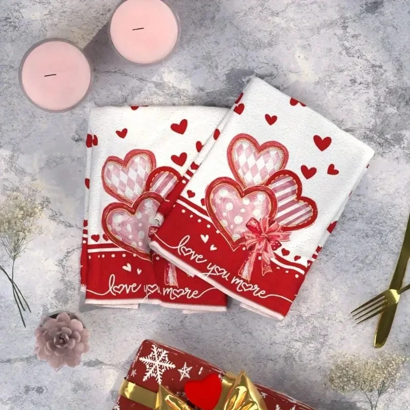 2 sets Heart-shaped Towels 40 * 60cm Suitable for Kitchen and Bathroom Use bath towels cotton towel cotton face towels face towel microfiber towel set bamboo towel set