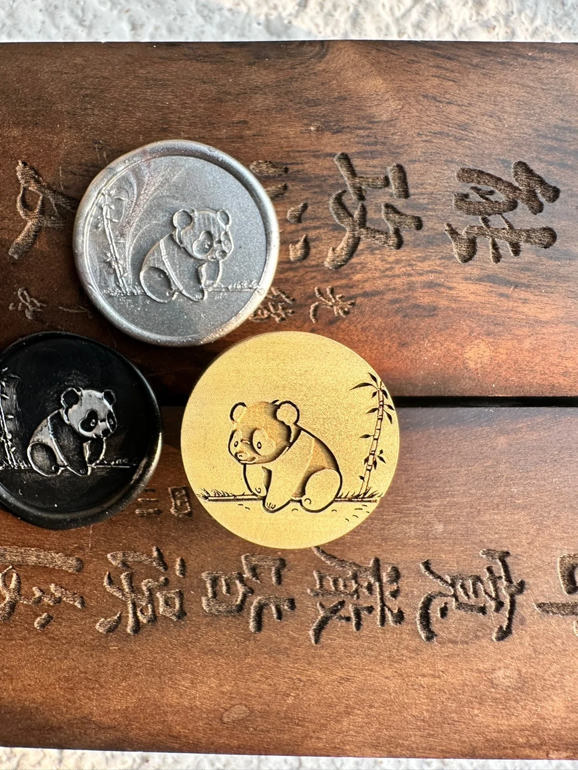 Cute Panda Wax Seal Stamp Fire Seal Stamp Copper Head 3D Relief Brass Head Carved Laser Embossingenvelope Diy Toy