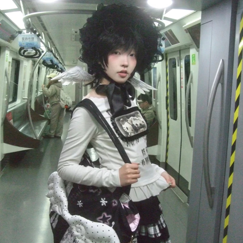 Karrram Japanese Y2k Anime Print T-shirt Trashy 2000s Style Long