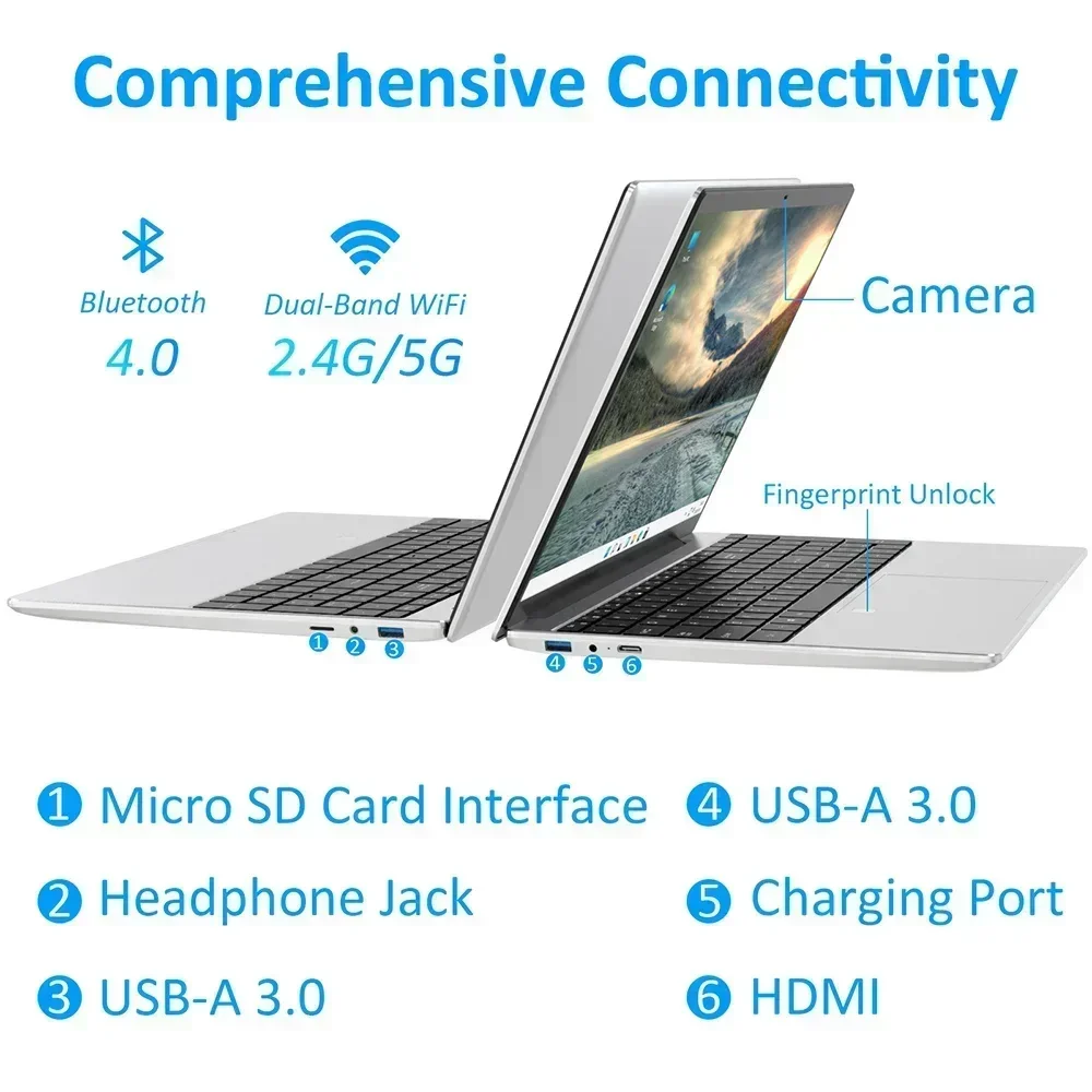 Greatium Gaming Laptops Netbook Office School Notebooks Windows 11 15.6" Intel 12th Gen N95 16GB DDR4 1TB M.2 WiFi HDMI USB 4