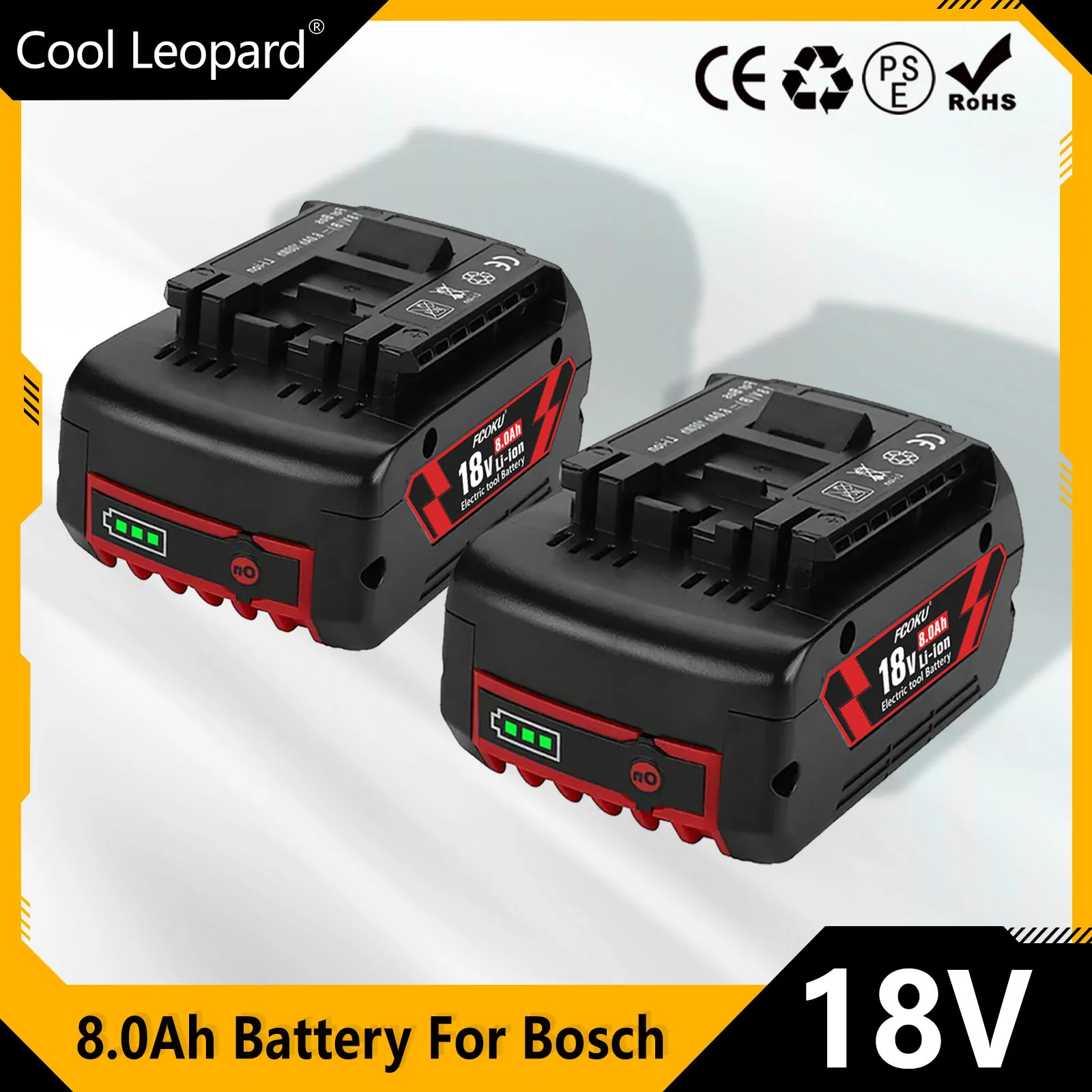 

18V Battery Rechargeable For Bosch Professional 8.0Ah Lithium Battery Electric Power Tool Portable Backup Replacement Battery