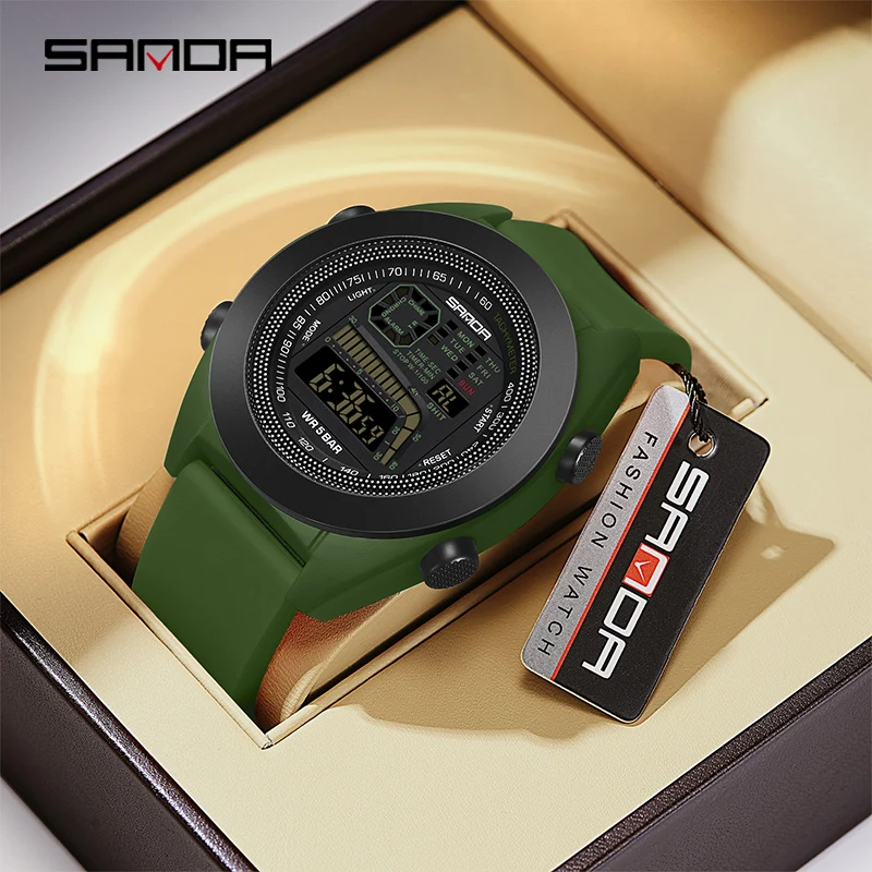 SANDA Top Brand Luxury Dual Display Watch Multifunctional Outdoor Sports Mens Watches Mountaineering Timer Luminous Waterproof waterproof stopwatch timer luminous a thousandth 0 001 second 100 channels memory stopwatch for running training track field