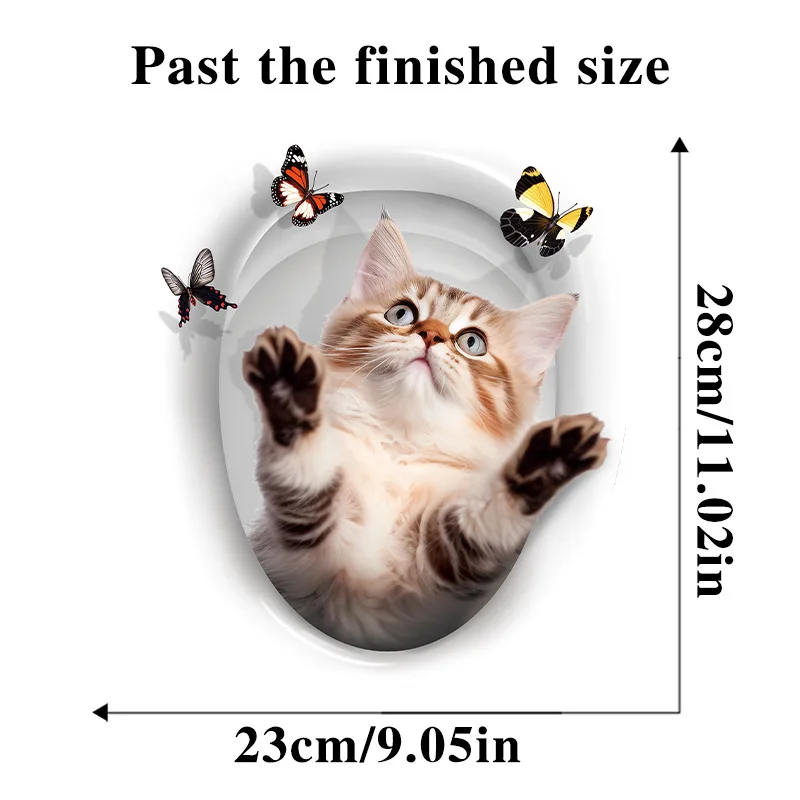 Scary Cat Toilet Sticker-Unique Home Decoration Decal for a Fun Atmosphere 1pc vinyl stickers,toilet stickers,toilet wall stickers