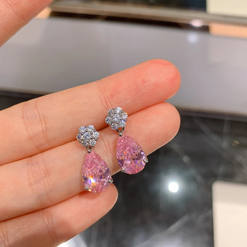 アクセサリー Pear Shaped Stone Ear Charms PEAR_EMERALD_BEZEL_STUDS-