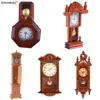 1:12 Dollhouse Miniature Wood Wall Clock Play Doll House Miniaturas Home Decor Accessories Toy Pretend Play Furniture Toy 1