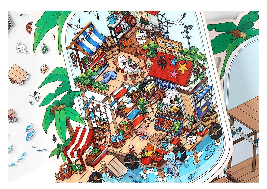 Kawaii Tiefsee Home 3D DIY Landschaft Aufkleber Tasche Hütte Szene Stapeln Einfügen Festival Geburtstagsgeschenk für Kind Kind ﻿ ﻿ – Detail 16
