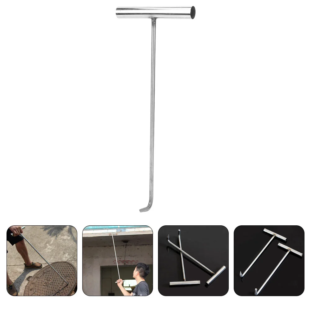 

T-hook Tools Roll-up Door Manhole Cover Lift Practical Stainless Steel Lifting Rolling Doors