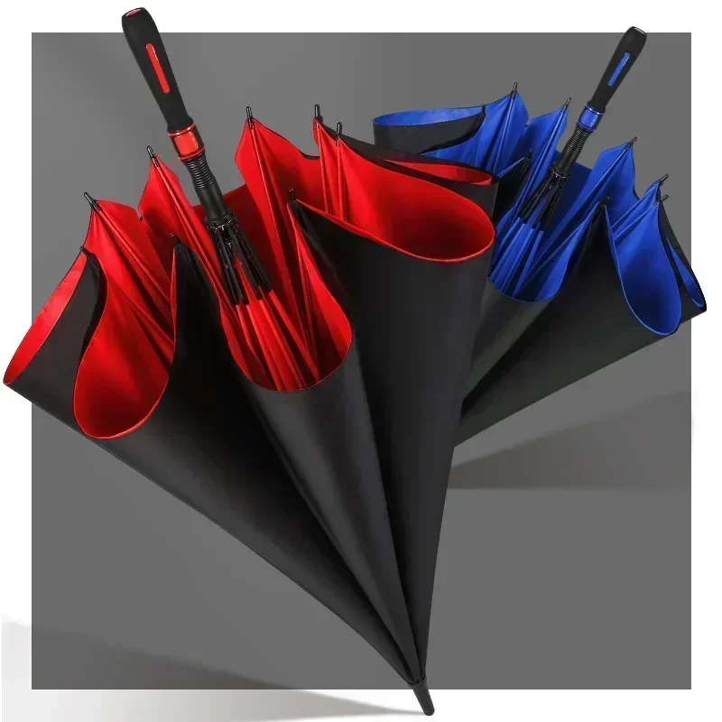 Umbrella long handle 125cm golf umbrella large sturdy storm resistant 3-5 person golf straight pole long handle umbrella