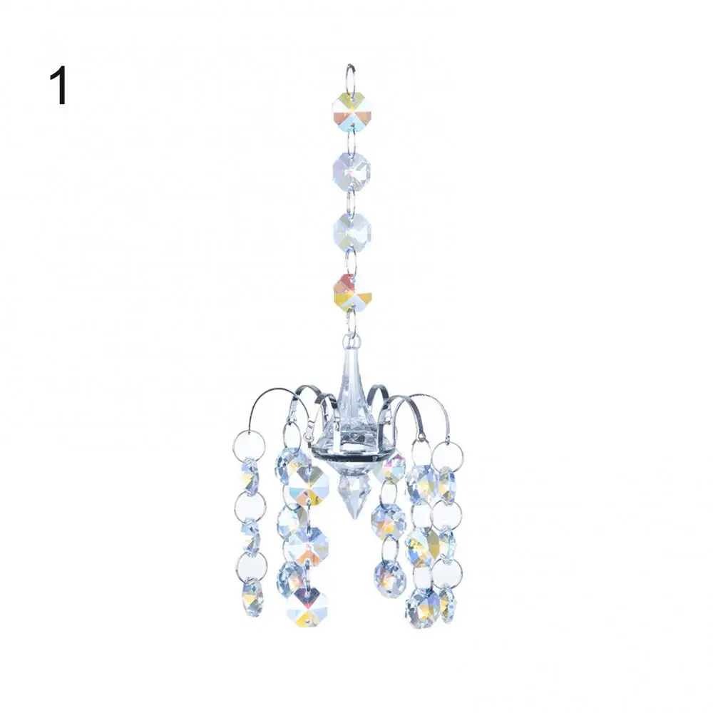 Fuax Crystal Hanging Decorations Outdoor Window Rhinestone Sparking Pendant Hanging Ornament Home Garden Decor 2