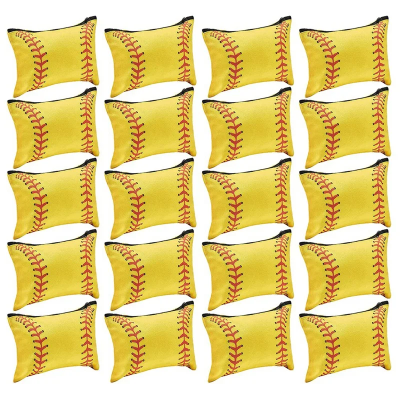 

20Pcs Sport Makeup Bag Sport Cosmetic Bag Softball Gifts Volleyball Party Favors Baseball Accessories For Player Party