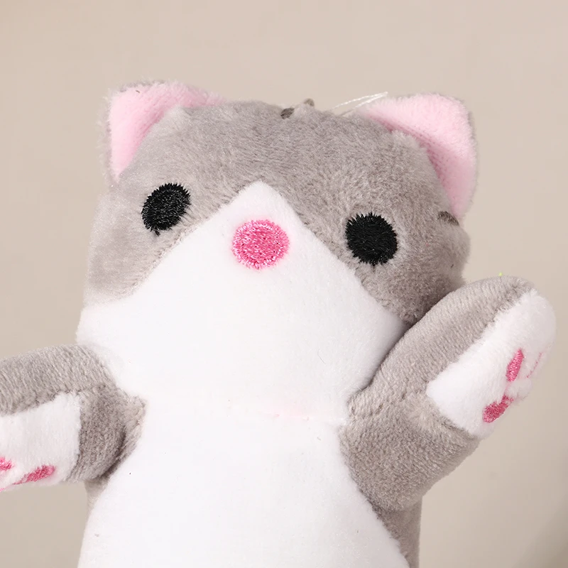 긴 고양이 봉제 장난감 키체인, 귀여운 고양이 인형 가방 펜던트 장식 인형 긁기 기계, 여아용 생일 선물, 16cm, 신제품