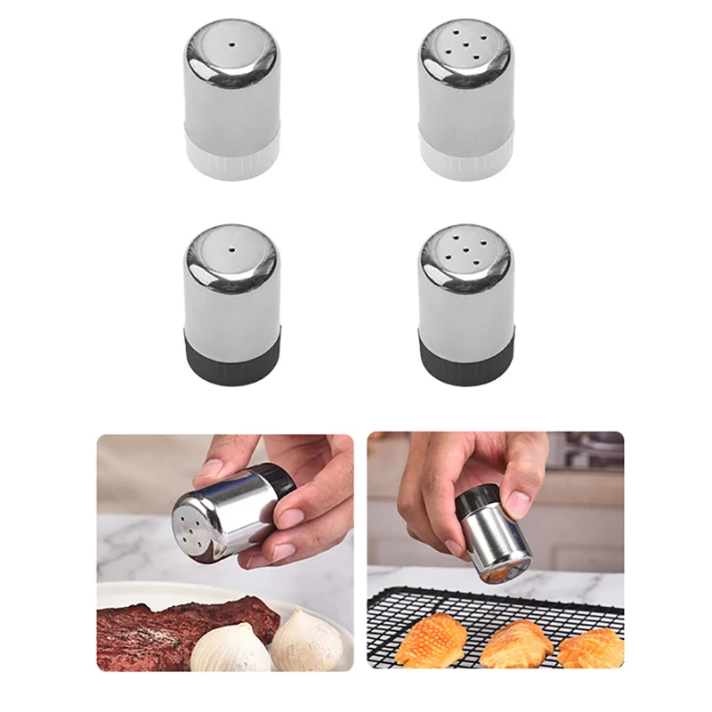 Stainless Steel Spice Jars Barbecue Salt Shaker Pepper Seasoning Bottle Home Condiments Storage Container seasoning jar salt shaker spices bottle