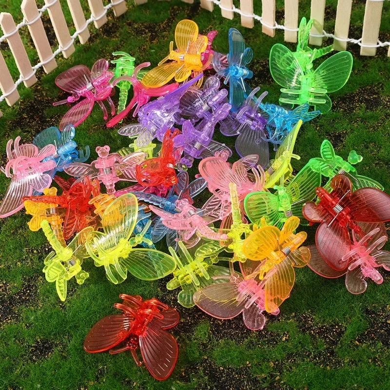 100/10pcs Butterfly Dragonfly Orchid Clamp Garden Plant Clips Plant Vine Climbing Fixed Support Plastic Clip Bonsai Garden Decor