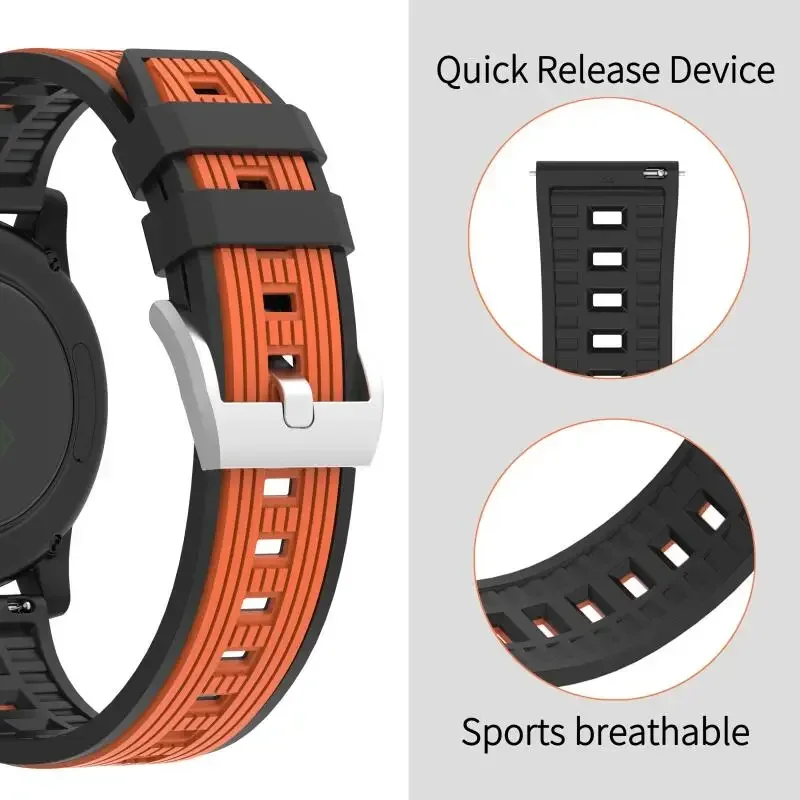 Versatile 22mm Silicone Sports Band - Premium Replacement Strap