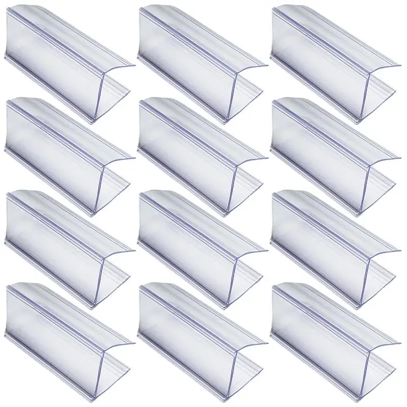 100 Soportes Para Etiquetas De Precio De PVC Transparente – Para Estanterías De Alambre, Supermercados Y Tiendas (6 X 4,2 Cm)