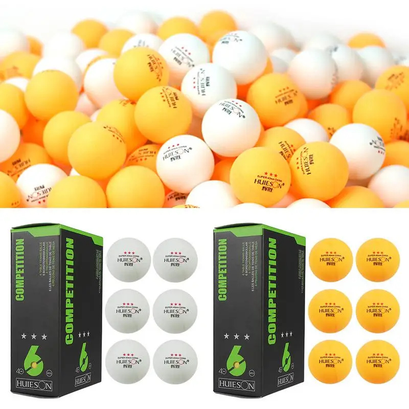 

6Pcs High Elasticity Ping Pong Balls 3 Star 40mm 2.9g Table Tennis Ball 6pcs Professional Training Balls For Competition