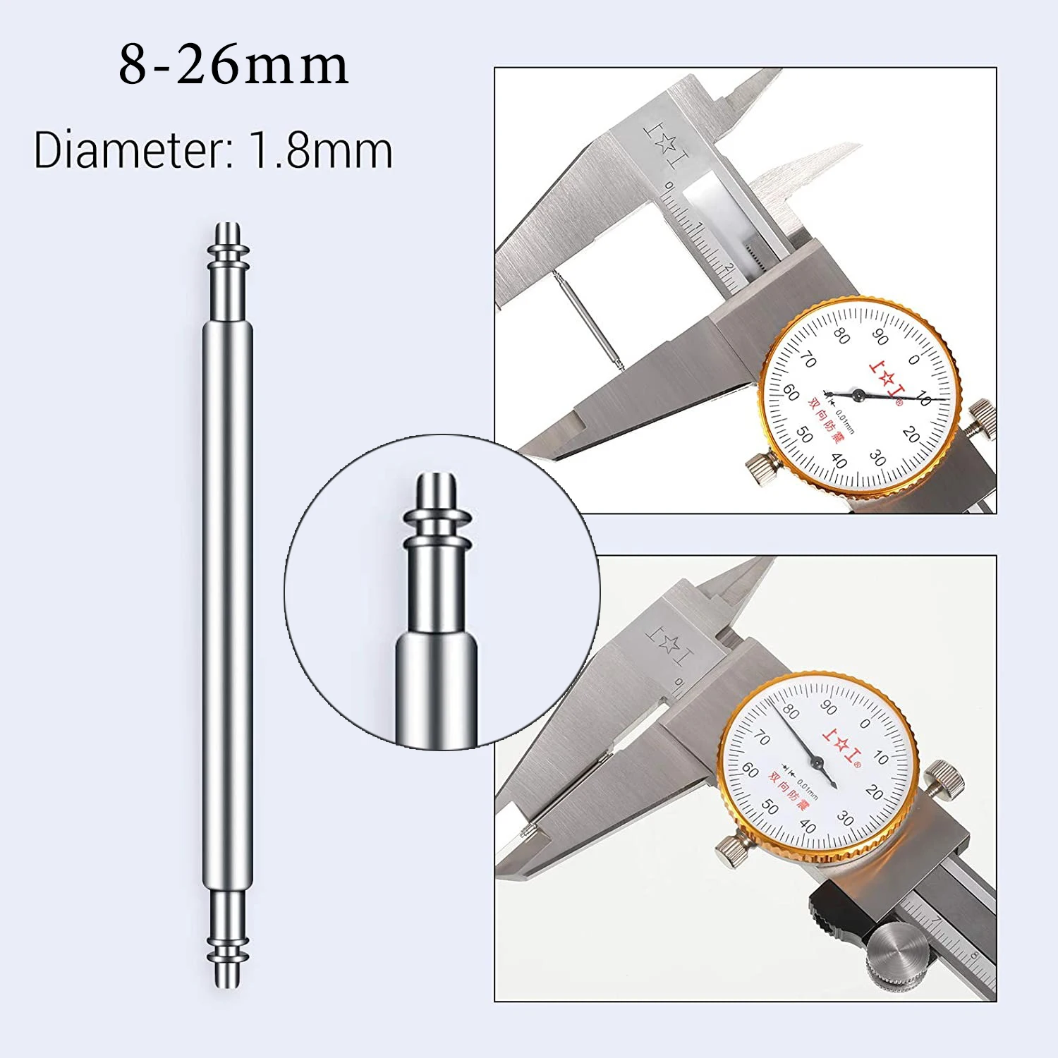 20pcs Stainless Steel Watch Band Spring Bars Repair Kit