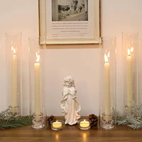 20pcs transparent candle holder, hurricane glass candle holder, used for decorating the center of the dining table, wedd