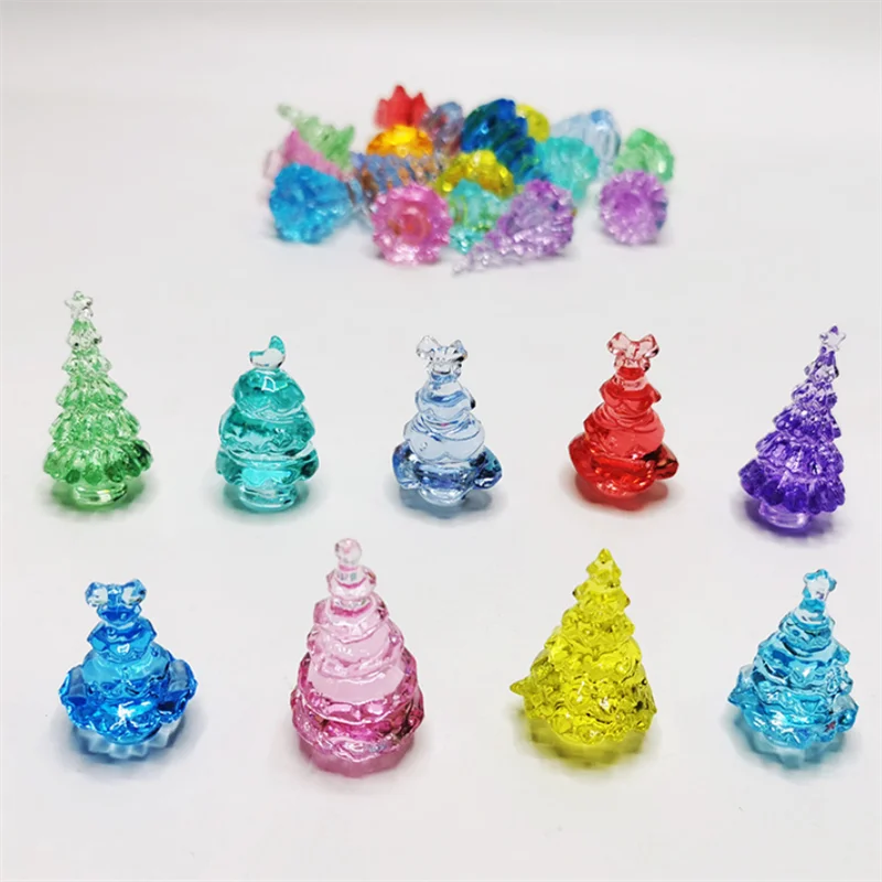 10 Pieces/Set Colorful 35-50mm Acrylic Tree Model For Board Game Accessories hiberni diy round acrylic board knitted color single and double mirror acrylic reflector panel crochet woven bag accessories new