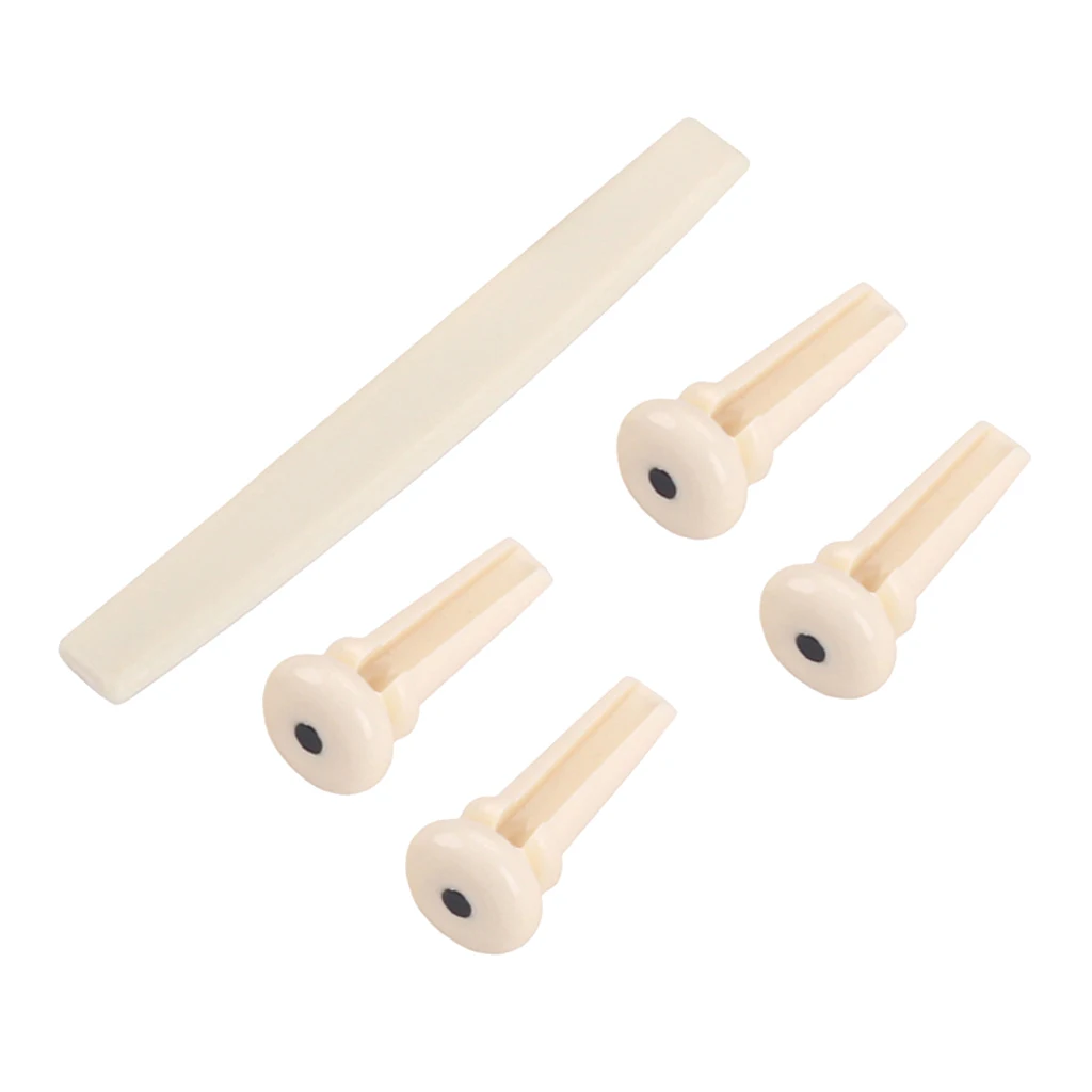 Guitar Tool Acoustic Bass Guitar Bridge Pins Saddle 4pcs for Bass Guitar Replacement