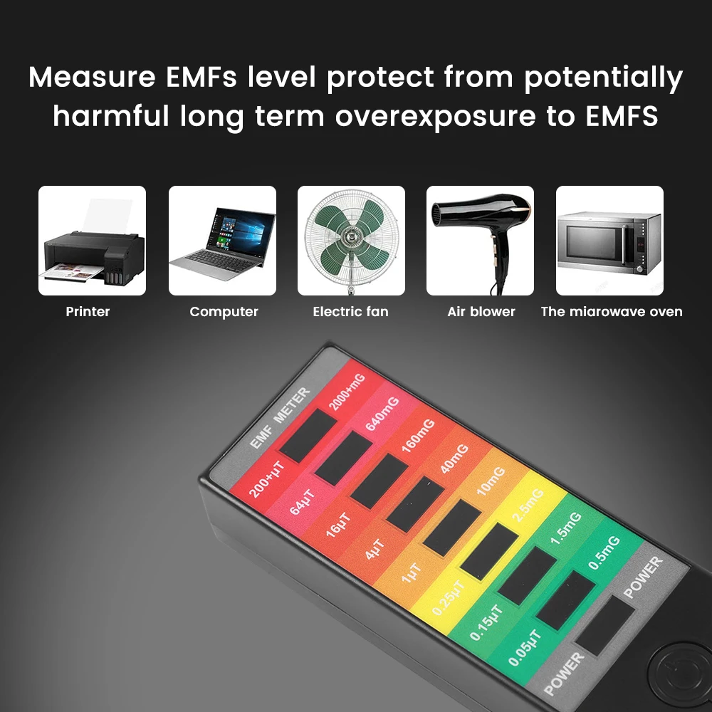 Electromagnetic Radiation Tester EMF Detector Electromagnetic Field Gauss Meter Radiation Dose Detector Portable EMF Monitor