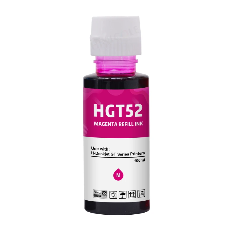 Hinicole 100ml Bottle Gt51 Gt52 Tanque de Recarga de Tinta Corante para hp Smart 450 455 500 510 515 516 519 530 559 570 610 615 651 Printer - Imagem 4