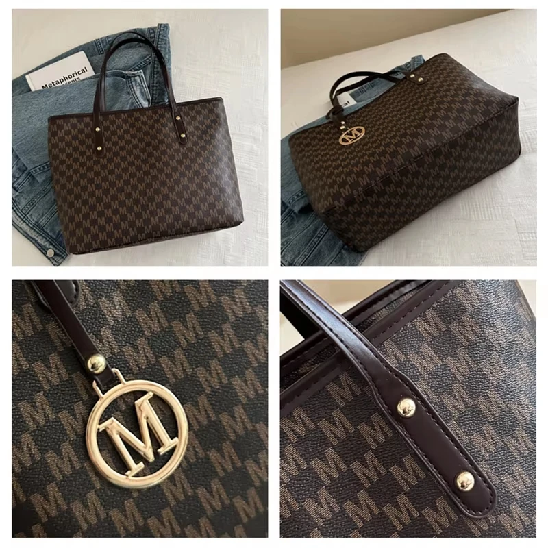 Borsa tote di lusso da donna, borsa a spalla retrò grande_voghion.com