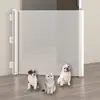 Adjustable Pet Mesh Isolation Net Reinforced Anti-Escape Retractable Pet Gate Multi-purpose Double Lock Safety Barrier for Cat