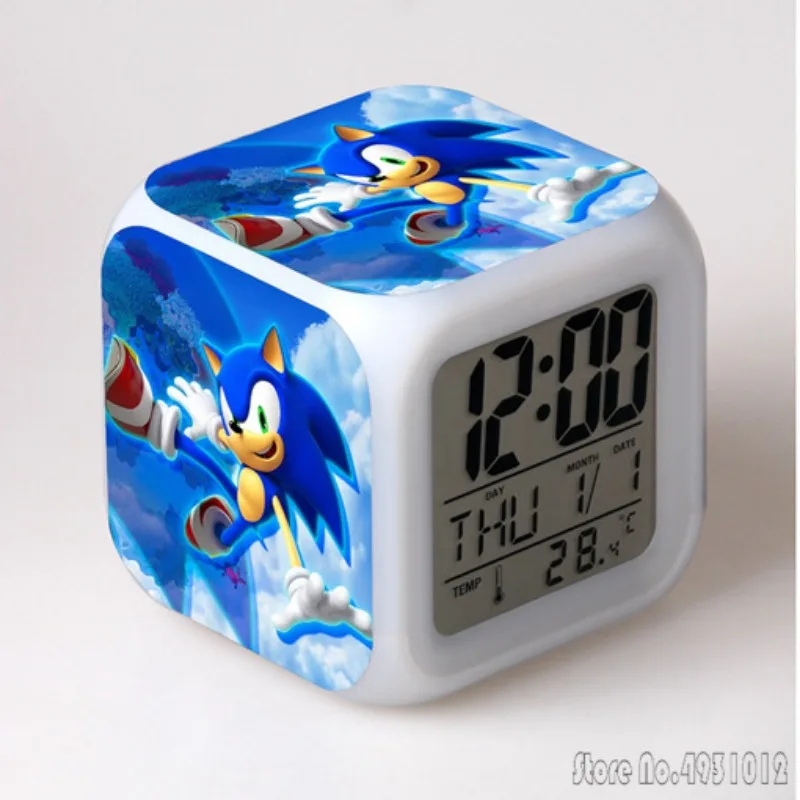thumbnail image 1 of Admira el despertador Sonic The Hedgehog Sonic The Sonic Boy, creativo, para estudiantes, 8 x 8 x 8 cm, con luz LED, pantalla de hora, semana y mes, 1 of 5