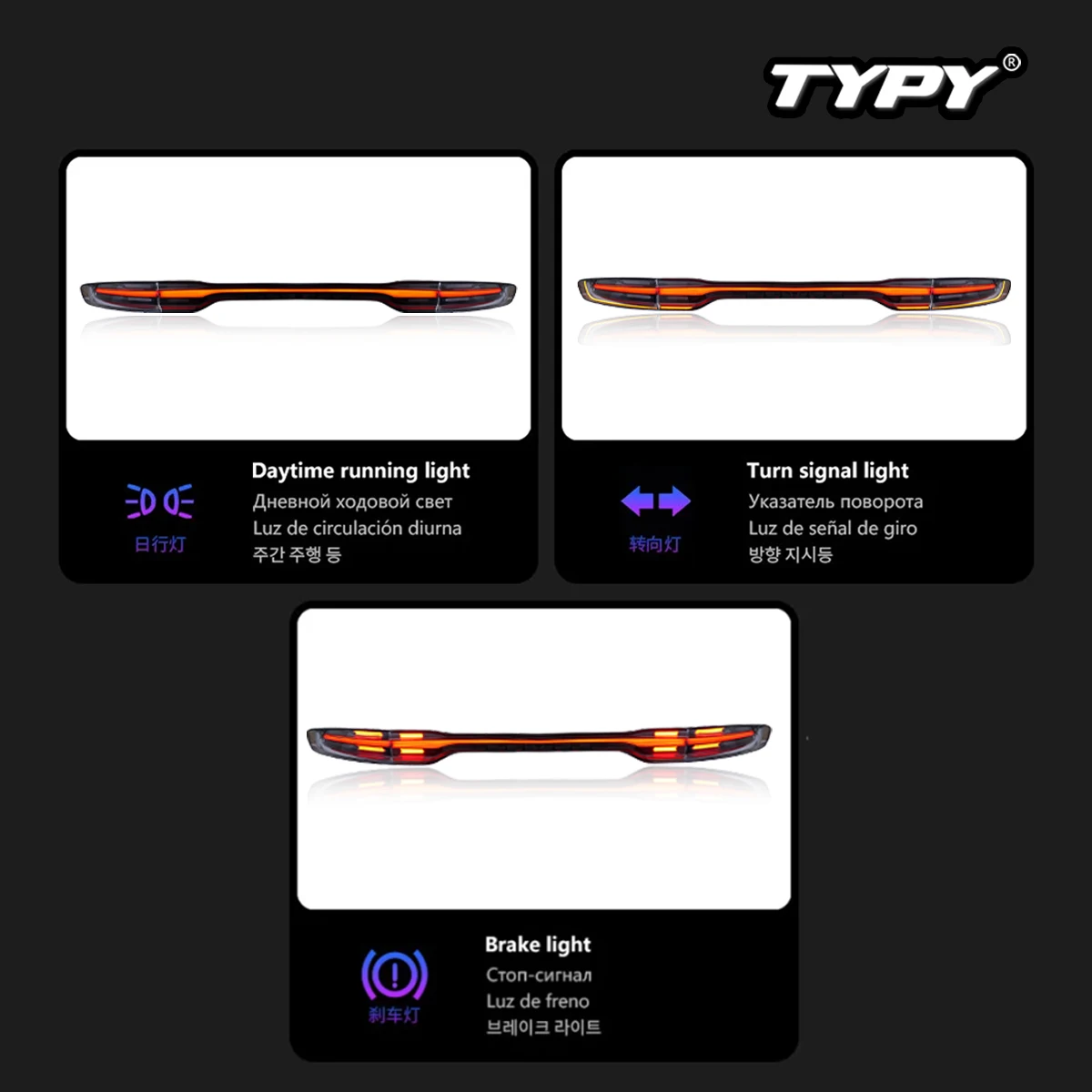 TYPY Upgrade Modified Dynamic Turn Signal Brake Taillight Assembly Car Tail Lamp For Porsche Macan Through Taillights 2014-2017 - Image 3