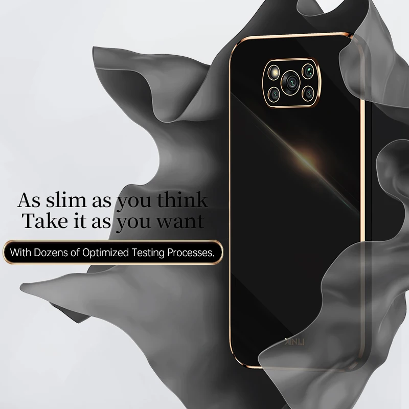 Luxury Gold Frame Silicone Phone Case with Plating Finish - Soft Back Cover