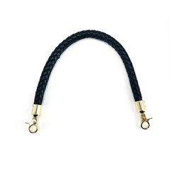 Elegant Braided PU Leather Shoulder Bag Strap - Durable DIY Replacement Handle - 60cm (Black)
