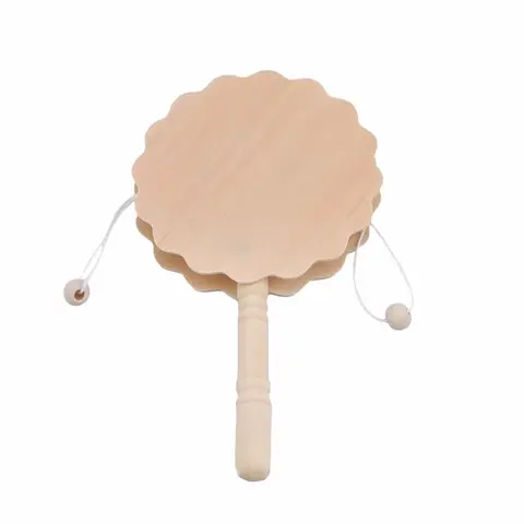 Wooden Rattles Pellet Drum Toy Rocking Drum Musical Instrument Toy For Newborn Baby Gift Pellet Baby Rattles Toy
