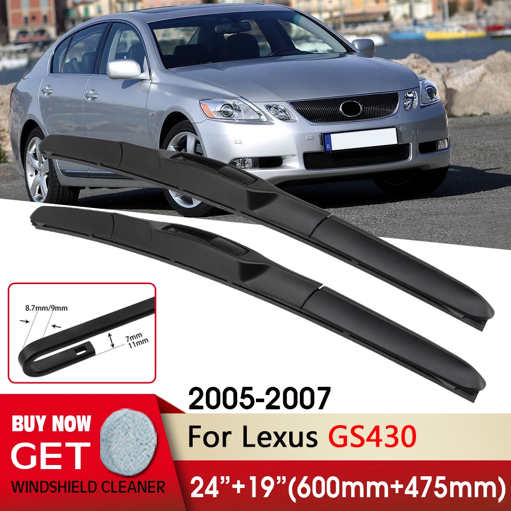 

Автомобильные стеклоочистители RHD и LHD передние щетки стеклоочистителя 24 "+ 19" для Lexus GS430 2005-2007 Fit U Hook Arm лобовое стекло переднее окно