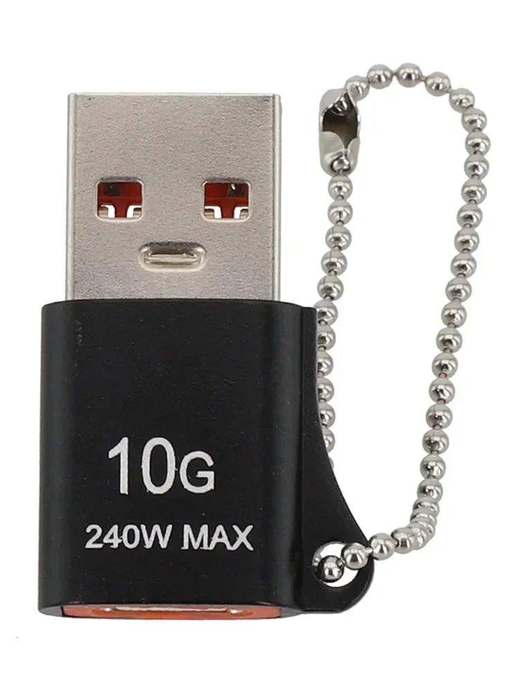 High-Power USB to USB-C Adapter with Keychain for Fast Data Transfer and Charging